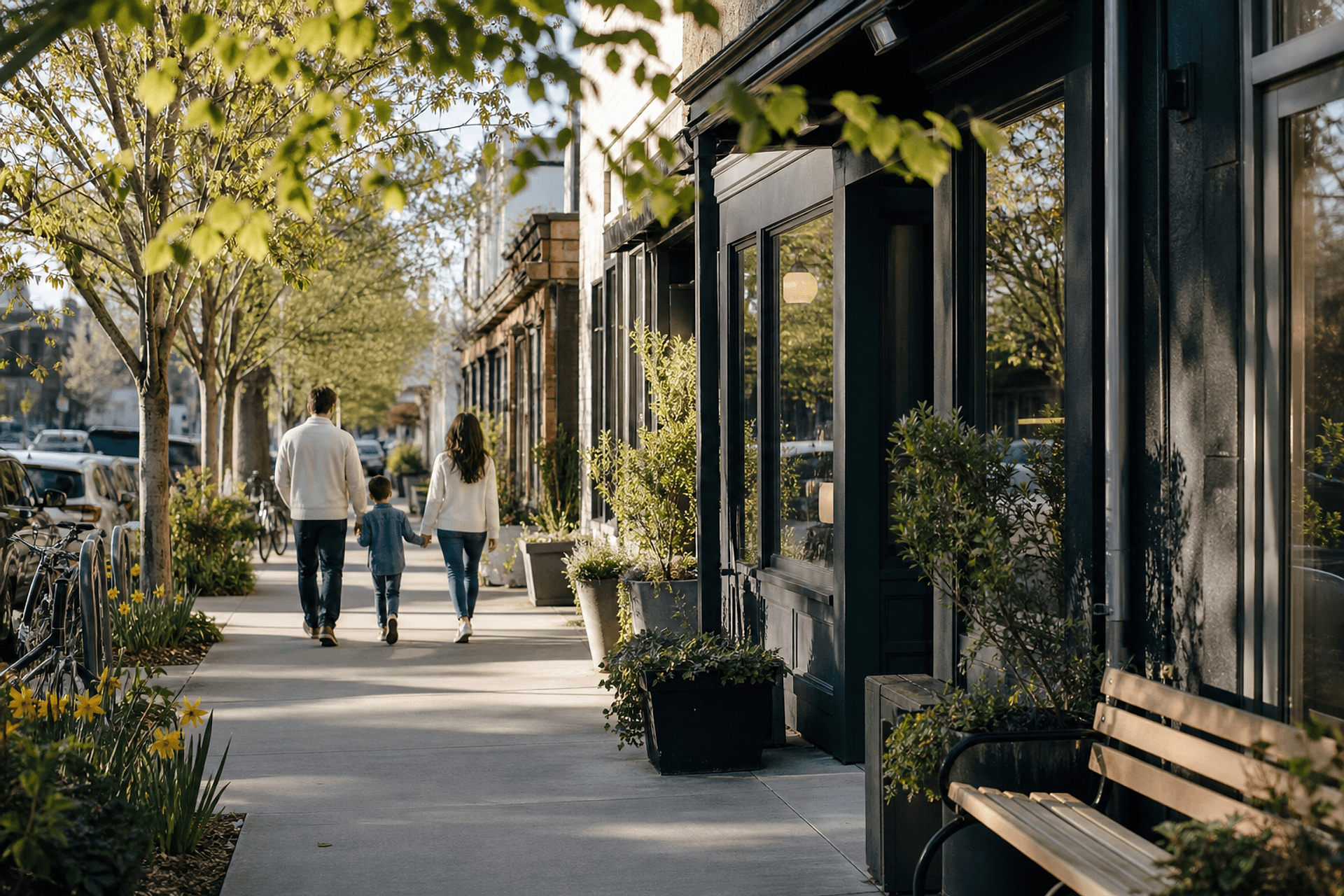 The neighborhood setting around Tidemark Dental in San Francisco, California